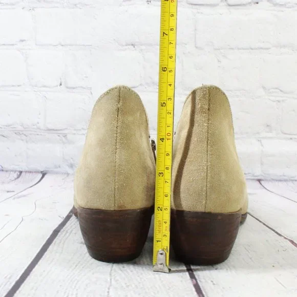 *HUSH Women's Tan Leather Slip On Ankle Heeled Boots Size 37 - Picture 7 of 9